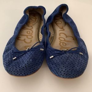 Sam Edelman Womens Size 8 Blue Perforated Felicia 2 Ballet Flats